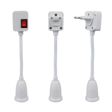 LEDX DY-105 PRİZİ E27 DUYA DÜNÜŞTÜRÜCÜ AÇMA KAPAMA ANAHTARLI OYNAR BAŞLIKLI DUY