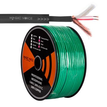 Magıcvoıce Mikrofon Kablosu Stereo 1 Kalite 100m Yeşil