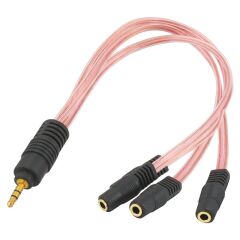 PowerMaster PM-12283 3.5Mm Stereo 3X Dişi Kulaklık Çoklayıcı (3 Boğumlu - 20 CM)