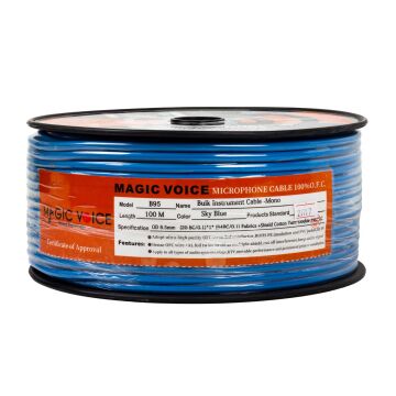 Magıcvoıce Mikrofon Kablosu Mono 1 Kalite 100m Mavi