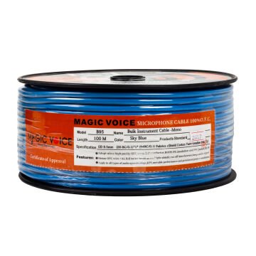 Magıcvoıce Mikrofon Kablosu Mono 1 Kalite 100m Mavi