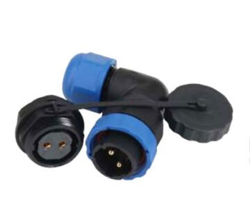 SD20 Su Geçirmez 2 Pin 20 Mm Yuvarlak Konnektör 90° Dirsek