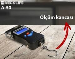 Necklife A50 Elektronik Askı Terazi - Hassasiyet: 20 gr. Max: 50 kg.