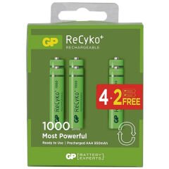 GP Batteries ReCyko 950mAh AAA İnce Kalem 6 Adet Ni-Mh Şarjlı Pil 1.2 Volt