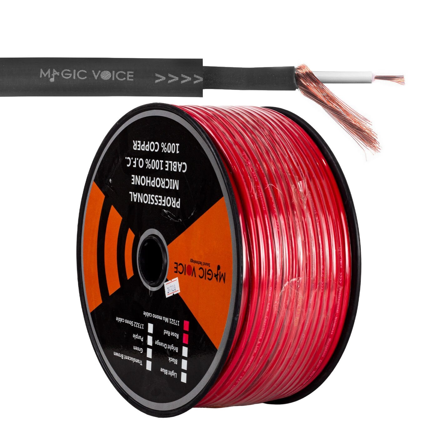 Magıcvoıce Mikrofon Kablosu Mono 1 Kalite 100m Kırmızı