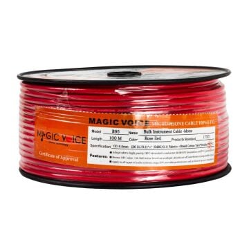 Magıcvoıce Mikrofon Kablosu Mono 1 Kalite 100m Kırmızı