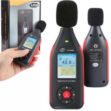 Benetech GT1355B Renkli Ekranlı Kayıt Yapabilen Ses Ölçer | Şarj Edilebilir