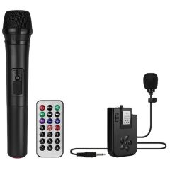 Magicvoice MV-2016 USB-SD-BT 1 El + 1 Yaka Mikrofonlu 175W Taşınabilir Şarjlı Hoparlör Anfi
