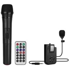 Magicvoice MV-2016 USB-SD-BT 1 El + 1 Yaka Mikrofonlu 175W Taşınabilir Şarjlı Hoparlör Anfi