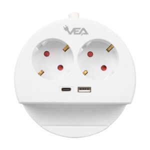 VE- G1102C 2'li USB+ Type-C Girişli Anahtarlı 1.5 Metre Grup Priz