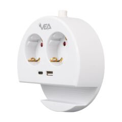 VE- G1102C 2'li USB+ Type-C Girişli Anahtarlı 1.5 Metre Grup Priz