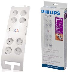 Philips Spn 3080B 8'Li 2Mt Beyaz Akım Korumalı Priz