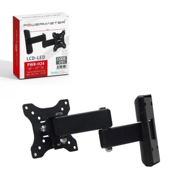 Powermaster PWR-H24 10''-27'' Çift Kollu Kilitli Hareketli TV Duvar Askı Aparatı