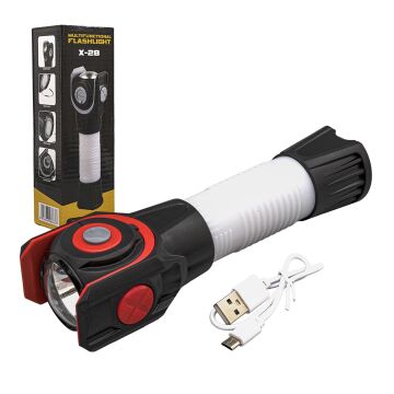 Powermaster X-28 Mıknatıslı Çok Fonksiyonlu Usb Şarjlı El Feneri