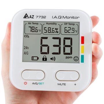 AZ 7732 Karbondioksit Sıcaklık Nem Ölçer | Sadece Pil İle Çalışır