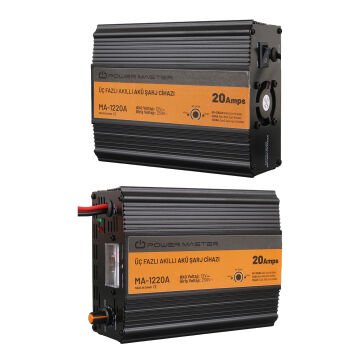 Powermaster MA-1220A 12 Volt 20 Amper Üç Fazlı Akıllı Akü Şarj Cihazı