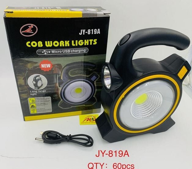Powermaster JY-819A COB ve Angel LED'li 3 Modlu Solar + Usb Şarjlı Çalışma Lambası
