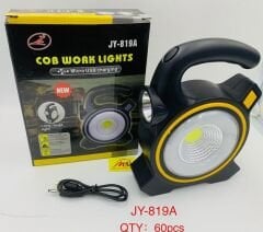 Powermaster JY-819A COB ve Angel LED'li 3 Modlu Solar + Usb Şarjlı Çalışma Lambası