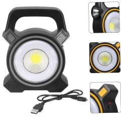 Powermaster JY-819A COB ve Angel LED'li 3 Modlu Solar + Usb Şarjlı Çalışma Lambası