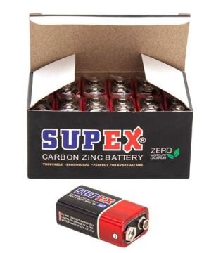 Supex 6F22 9 Volt Pil 12 'Li Paket