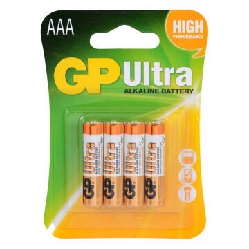 GP Ultra Alkalin AAA LR03 İnce Kalem Pil G-Tech (4'lü Paket)