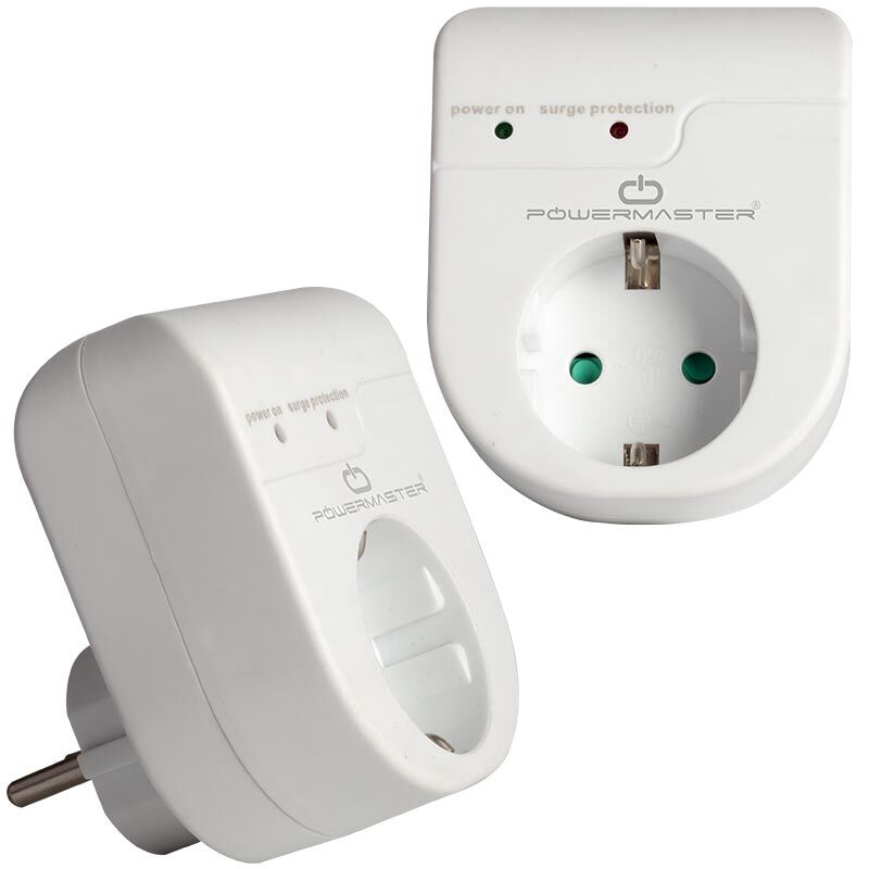 PowerMaster PM-18521 Durum Ledli Akım Korumalı Tekli Priz 16 Amper - 3500 Watt Tekli Beyaz