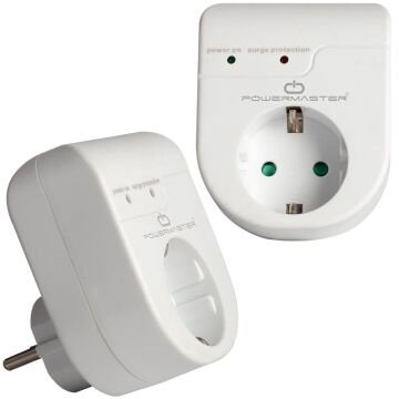 PowerMaster PM-18521 Durum Ledli Akım Korumalı Tekli Priz 16 Amper - 3500 Watt Tekli Beyaz