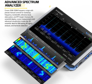 FNIRSI DPOS350P 4'ü 1 Arada 350MHz 1GSPS Osiloskop + Sinyal Jeneratörü + Spektrum Analizörü + Frekans Tepkisi Analizörü