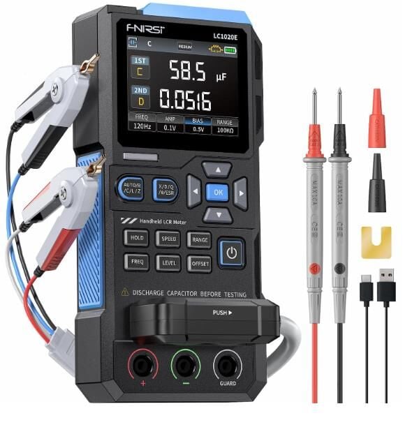 FNIRSI® LC1020E Yüksek Hassasiyetli Elde Taşınabilir Dijital Köprü LCR ESR Test Cihazı
