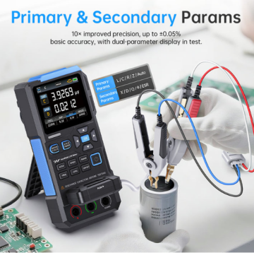 FNIRSI® LC1020E Yüksek Hassasiyetli Elde Taşınabilir Dijital Köprü LCR ESR Test Cihazı