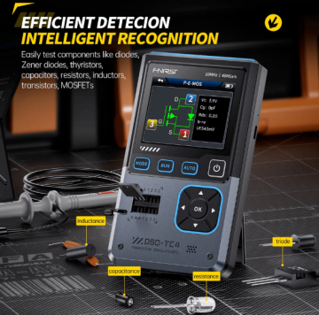 FNIRSI DSO-TC4 10MHz 48 MS/s El Tipi Dijital Osiloskop & Transistör Test Cihazı & Fonksiyon Sinyal Jeneratörü (3'ü 1 Arada)