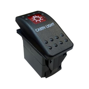 PowerMaster Kabin Sembollü Işıklı 3 Pinli On-Off 12-24V Marin Switch