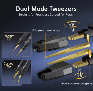 FNIRSI® LCR-ST2 100K LCR ESR Ölçüm Cihazı 2’si 1 Arada Dijital Cımbız