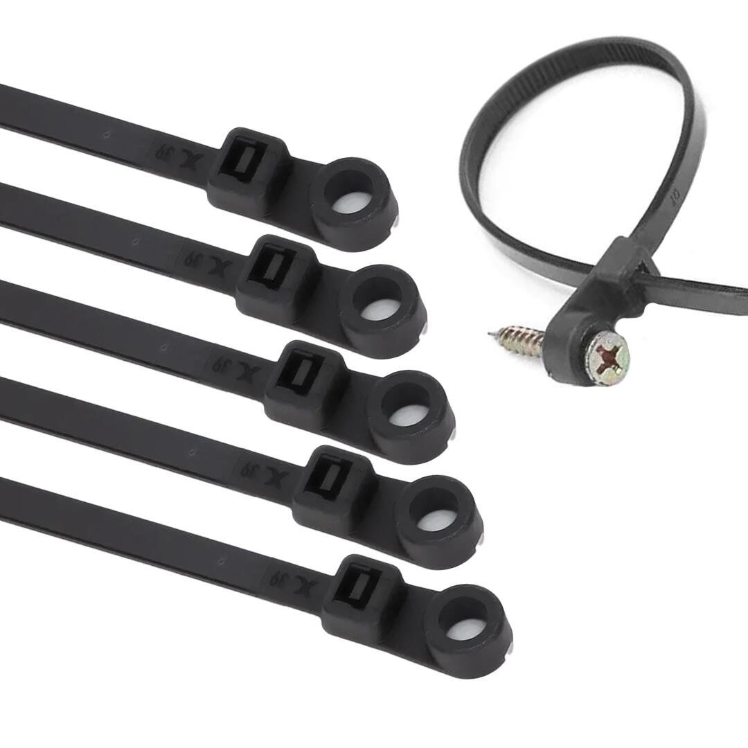 PowerMaster PM-26326 Vida Delikli Kablo Bağı Plastik Kelepçe 100lü Paket Siyah 2.5x100mm