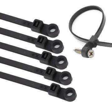 PowerMaster PM-26326 Vida Delikli Kablo Bağı Plastik Kelepçe 100lü Paket Siyah 2.5x100mm