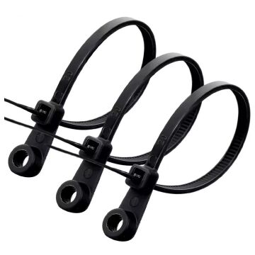 PowerMaster PM-26326 Vida Delikli Kablo Bağı Plastik Kelepçe 100lü Paket Siyah 2.5x100mm