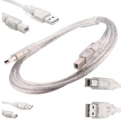 Powermaster Şeffaf USB Yazıcı Kablosu 1.5 Metre
