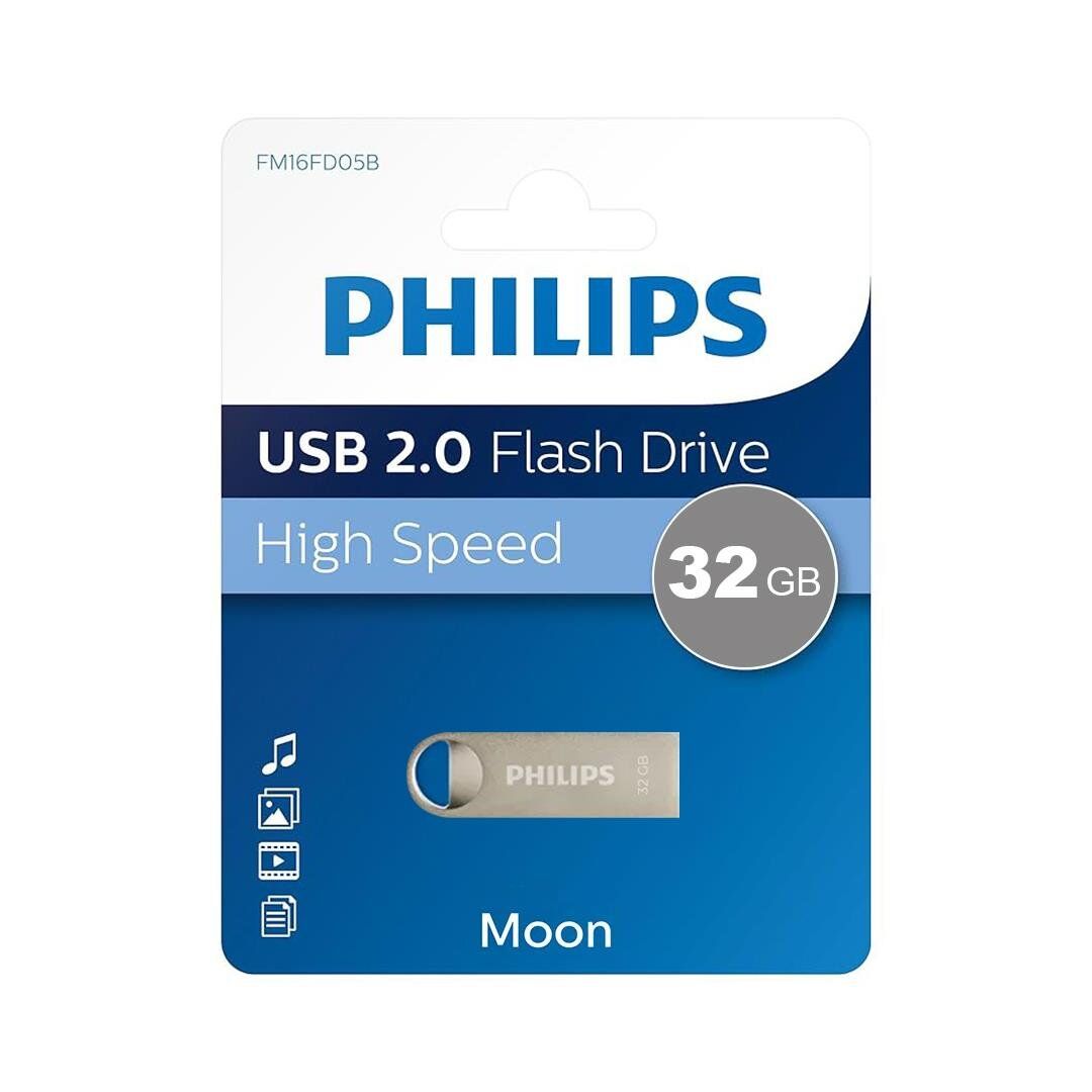 Philips FM32FD160B/00 32GB Moon Klasik Gümüş USB 2.0 Metal Flash Bellek