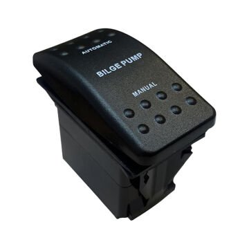 PowerMaster ﻿Sintine Pompa Sembollü Işıksız Yaylı 3 Pinli On-Off 12-24V Marin Switch