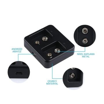 PowerMaster PM-17660 2X9 Volt Lityum Pil Şarj Cihazı DC8.4V/260mA (Li-ion, Li-Po, LiFePO4)