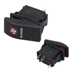 PowerMaster ﻿Havalandırma Sembollü Işıklı 3 Pinli On-Off 12-24V Marin Switch