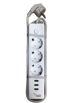 Mate Akım Korumalı Priz 3lü + Usb Çıkış