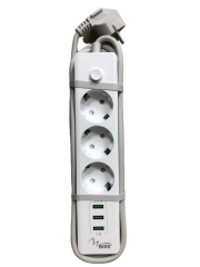 Mate Akım Korumalı Priz 3lü + Usb Çıkış