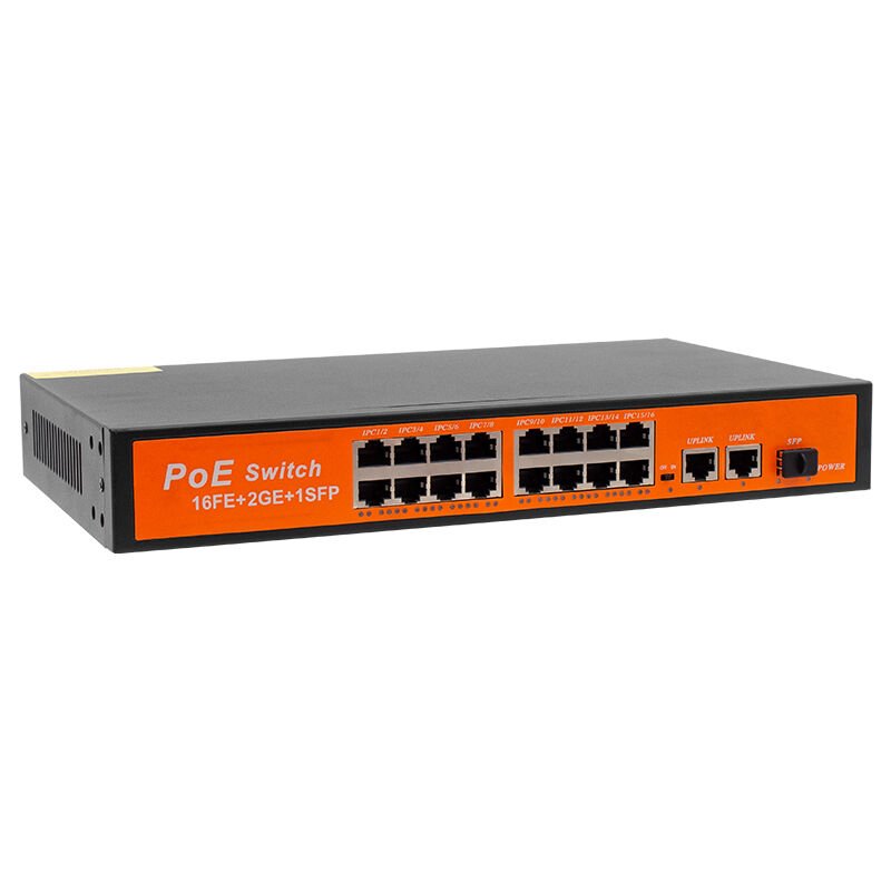 PowerMaster Poe Gigabit Ethernet Switch 16 Port 3 Port/1000 Uplink 200 Watt 16FE+2GE+1SFP
