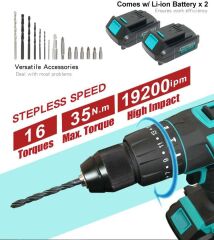 Proskit PT-1801F 18V Li-Ion Şarjlı Darbeli Matkap