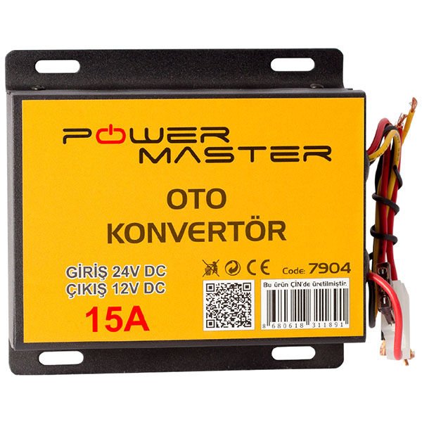 PowerMaster PM-7904 24-12 Volt 15 Amper Oto Konvertör Voltaj Düşürücü