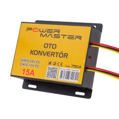 PowerMaster PM-7904 24-12 Volt 15 Amper Oto Konvertör Voltaj Düşürücü