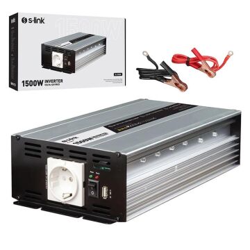 S-Link SL-1500W Dc12v-Ac230v 1500w İnverter İnvertör