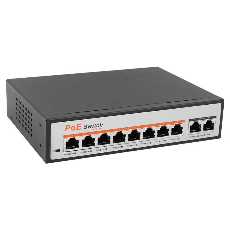 URANIUM POE-8002 2X UPLINK 10/100 MBPS 8 PORT POE SWITCH 104 WATT
