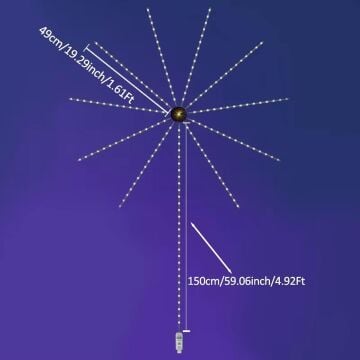 Sunup SN-22231 Bluetooth Havai Fişek LED Seti Sese Duyarlı RGB Rengi Akıllı Şerit Işık 200+ Efektli Oda Aydınlatma